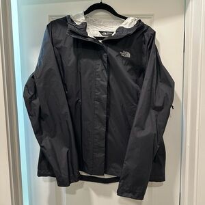 The North Face Women's Black Windbreaker Waterproof Jacket with Hood